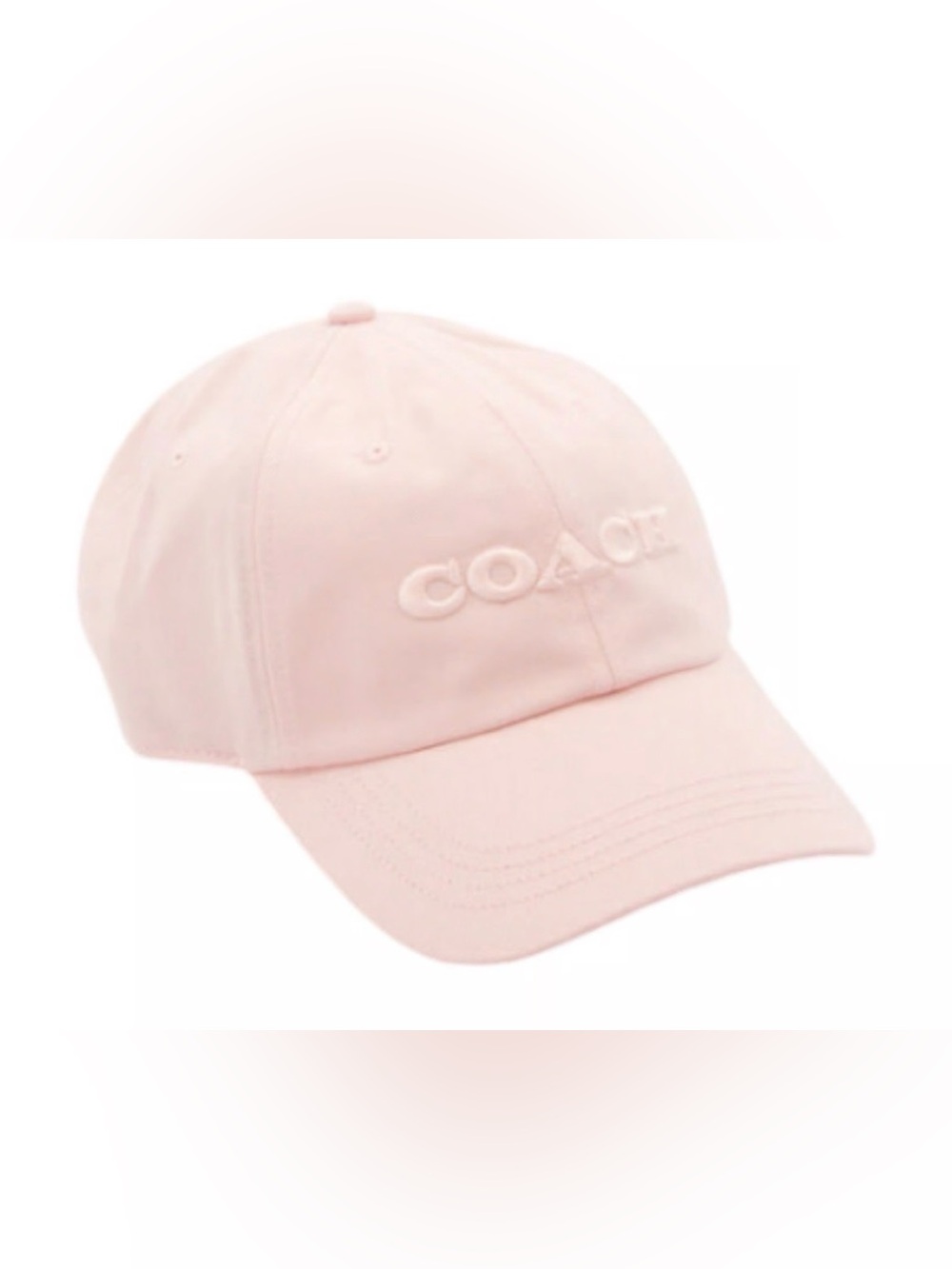 Coach Pink Embroidered Logo Baseball Cap